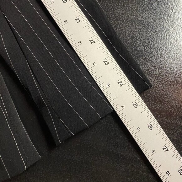 ZARA Pinstripe Blazer XS Black Double Breasted Gold Buttons Tailored Old Money - Picture 11 of 13